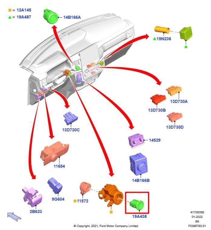 2022-24 Ford Expedition MAX XLT Engine Start Stop Ignition Switch Button w/ Trim - Alshned Auto Parts