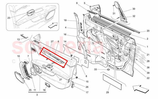 2017-2021 Maserati Ghibli FR and RR RH and LH Door Interior Trim Molding Panel - Alshned Auto Parts