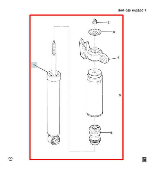 2019-24 Chevrolet Blazer 2LT FWD Rear Passenger Right Side Shock Strut Absorber - Alshned Auto Parts
