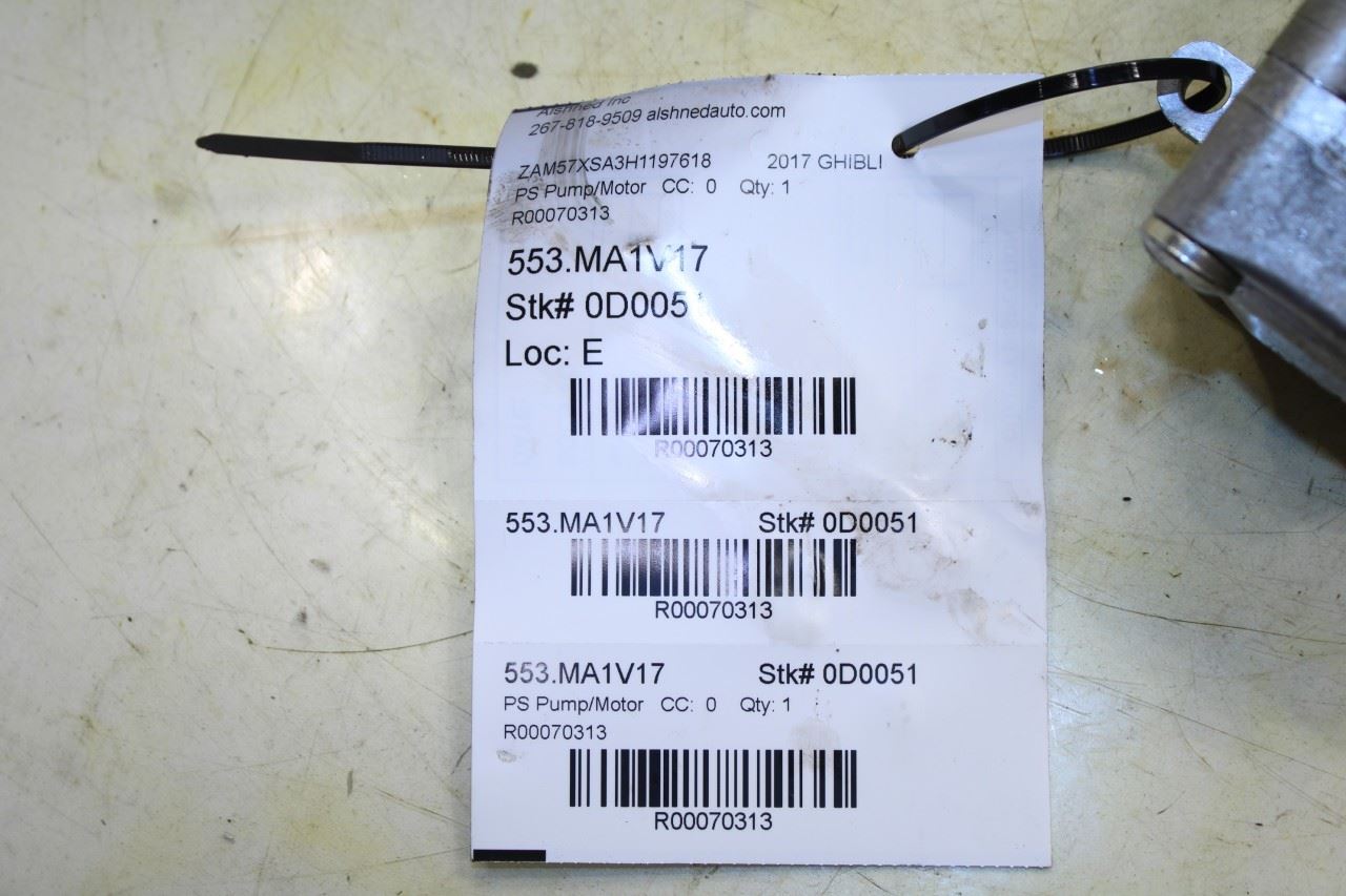 2014-17 Maserati Ghibli 3.0L Hydraulic Power Steering Pump w/ Pipe to Reservoir - Alshned Auto Parts