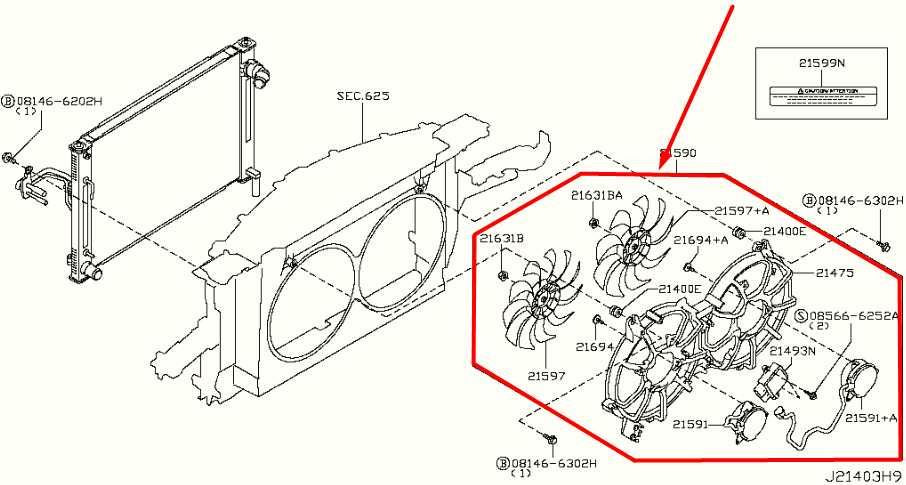 2014-17 Infiniti QX50 3.7L Dual Radiator Cooling Fan Motor Assembly 21481-JK00A - Alshned Auto Parts