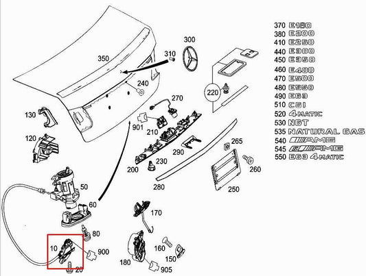 2010-2016 Mercedes-Benz E350 Sport 4MATIC Rear Trunk Lid Latch Lock Actuator - Alshned Auto Parts