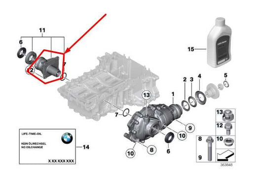 2013-2016 BMW 328i xDrive SULEV AWD Front Axle Support Bracket 31507601996 OEM - Alshned Auto Parts