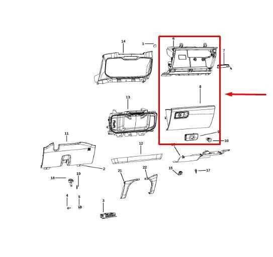 2019-2024 Ram 1500 Lower Glove Box Storage Compartment 6PM28TX7AH OEM - Alshned Auto Parts