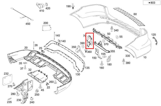 2012-15 Mercedes-Benz ML350 3.5L RWD Rear Bumper Driver Left Side Mount Bracket - Alshned Auto Parts