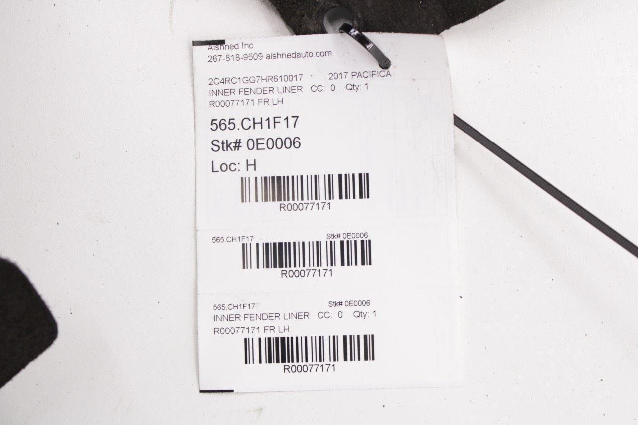 2017-24 Chrysler Pacifica Limited Front Left Side Wheelhouse Liner Splash Shield - Alshned Auto Parts