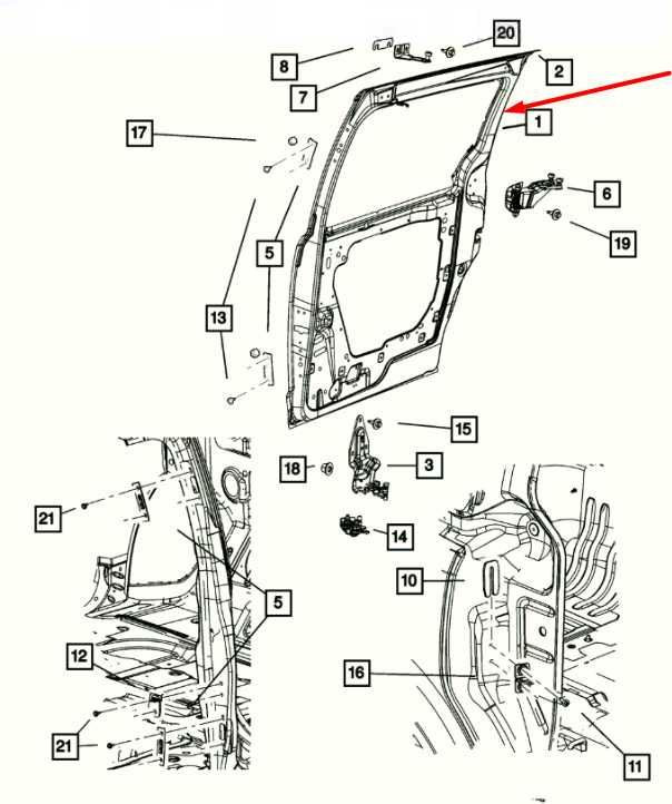 11-20 Dodge Grand Caravan SXT Rear Right Sliding Door Shell Panel 5020698AQ OEM - Alshned Auto Parts