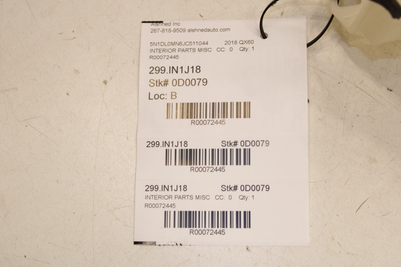 2014-20 Infiniti QX60 Rear Left Side Upper C-Pillar Trim Cover Panel 76947-3JA0A - Alshned Auto Parts