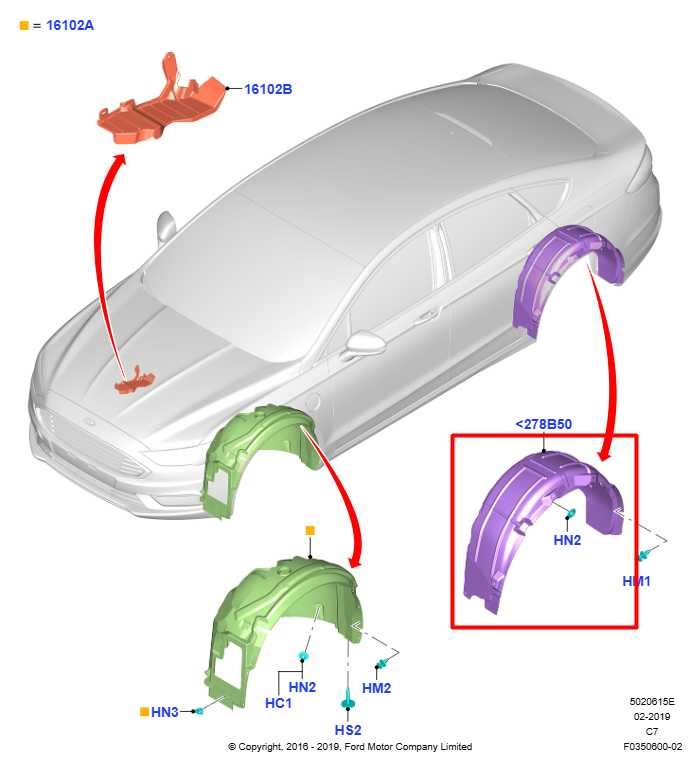 13-20 Ford Fusion Rear Driver Left Side Quarter Panel Inner Liner Splash Shield - Alshned Auto Parts