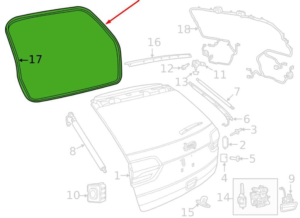 2011-2021 Jeep Grand Cherokee Laredo X 4x4 Liftgate Back Door Weatherstrip Seal1