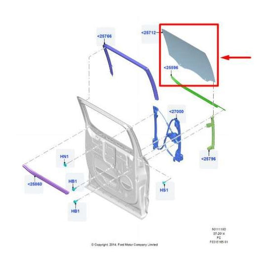 2015-2022 Ford F150 RR Right Passenger Side Door Window Glass FL3Z-1625712-D OEM - Alshned Auto Parts