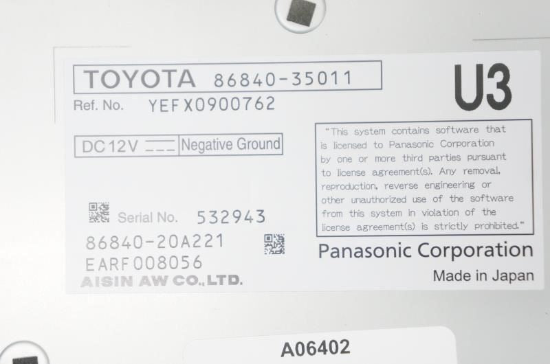 2019-2022 Toyota 4Runner GPS Navigation Computer Control Module 86840-35011 OEM4