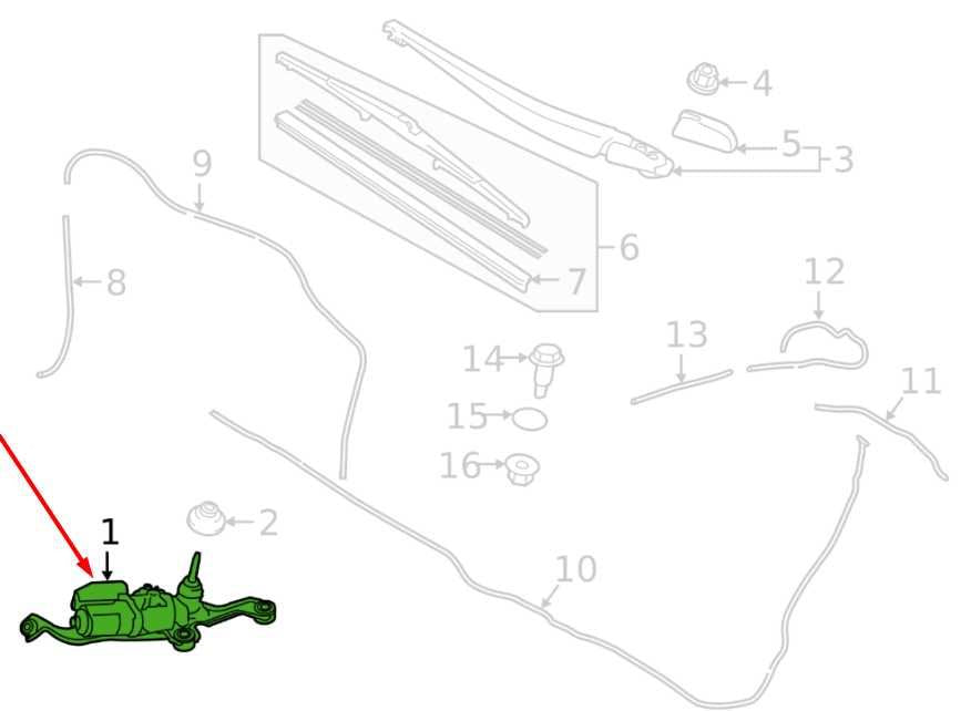 2016-2019 Toyota Prius Two Rear Back Window Glass Wiper Motor 85130-47031 OEM1