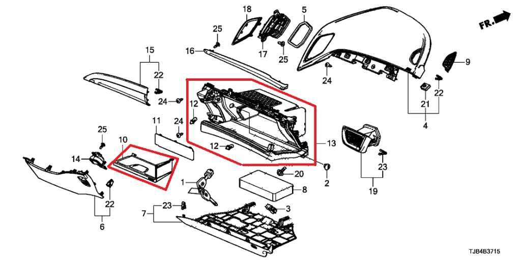 2019-24 Acura RDX SH-AWD Glove Box Storage Compartment and Shelf 77511-TJB-A03ZC - Alshned Auto Parts