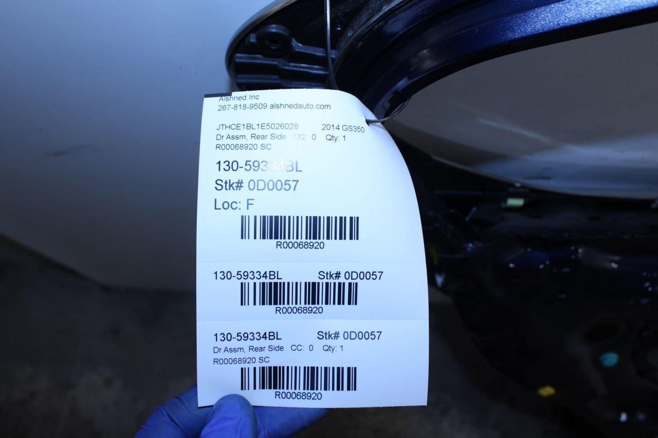 2013-2020 Lexus GS350 Rear Left Driver Side Door Shell Panel 67004-30650 OEM - Alshned Auto Parts