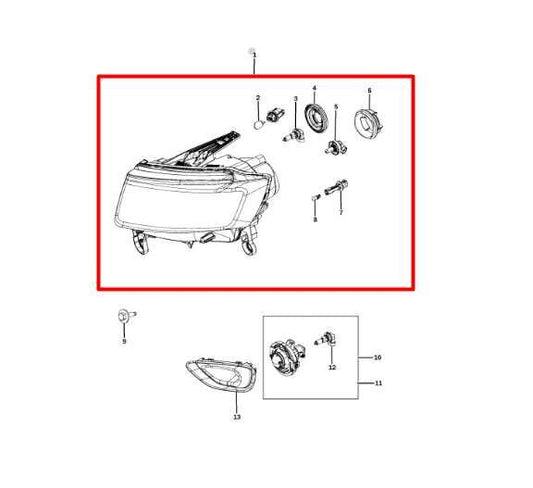 2014-2016 Jeep Grand Cherokee Front RH Side Headlight Lamp 68110996AC OEM *ReaD* - Alshned Auto Parts