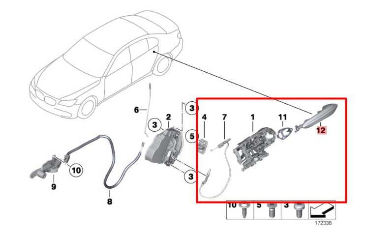 2010-15 BMW 750i xDrive 4.4L Rear Left Side Door Exterior Handle 51217231933 OEM - Alshned Auto Parts