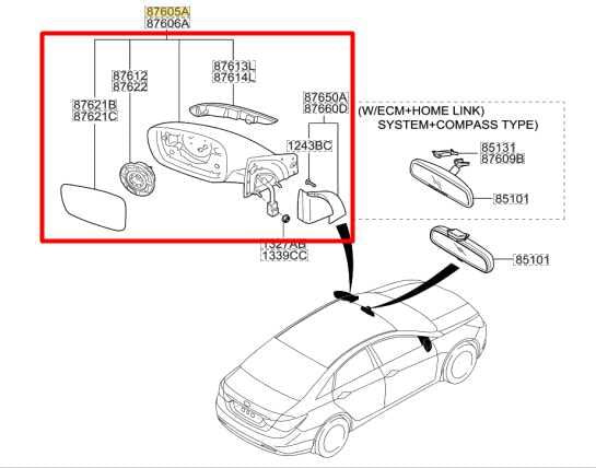 2009-2014 Hyundai Sonata Driver Left Side Rear View Mirror 87610-3Q110 OEM - Alshned Auto Parts