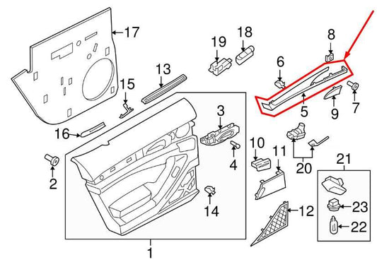 2014-2016 Porsche Panamera 4 Rear Left Door Lower Trim Molding 00249-792-80 OEM - Alshned Auto Parts