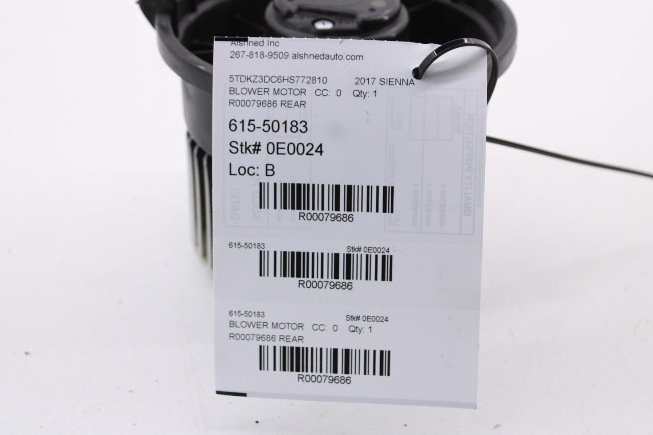 2011-2020 Toyota Sienna LE 3.5L Rear AC Heater HVAC Blower Motor Fan 87103-0C061 - Alshned Auto Parts