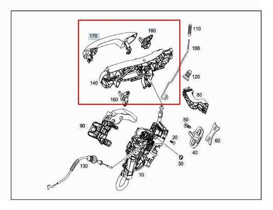 16-18 Mercedes-Benz C300 4Matic 2.0L Rear Driver Left Side Door Exterior Handle1