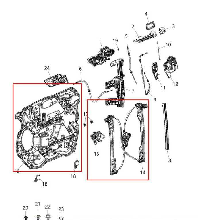 2019-25 RAM 1500 Big Horn Front Left Door Window Regulator w/ Carrier and Motor1