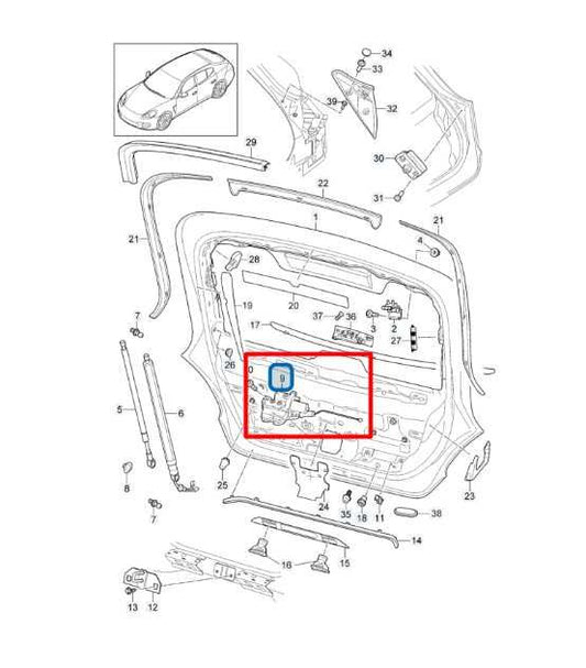10-16 Porsche Panamera 4 Rear Trunk Deck Lid Lock Latch Actuator 970-512-053-05 - Alshned Auto Parts