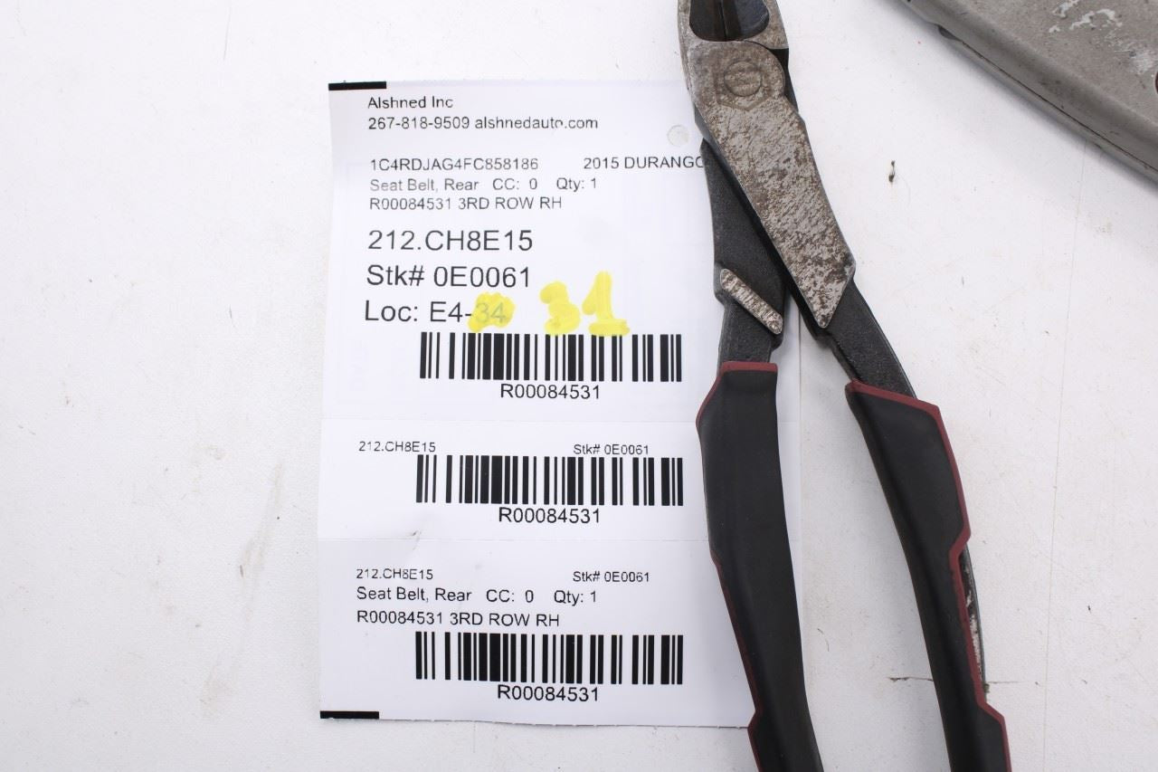 2014-2018 Dodge Durango SXT 3.6L AWD Rear Right Side 3rd Row Seat Belt Retractor - Alshned Auto Parts