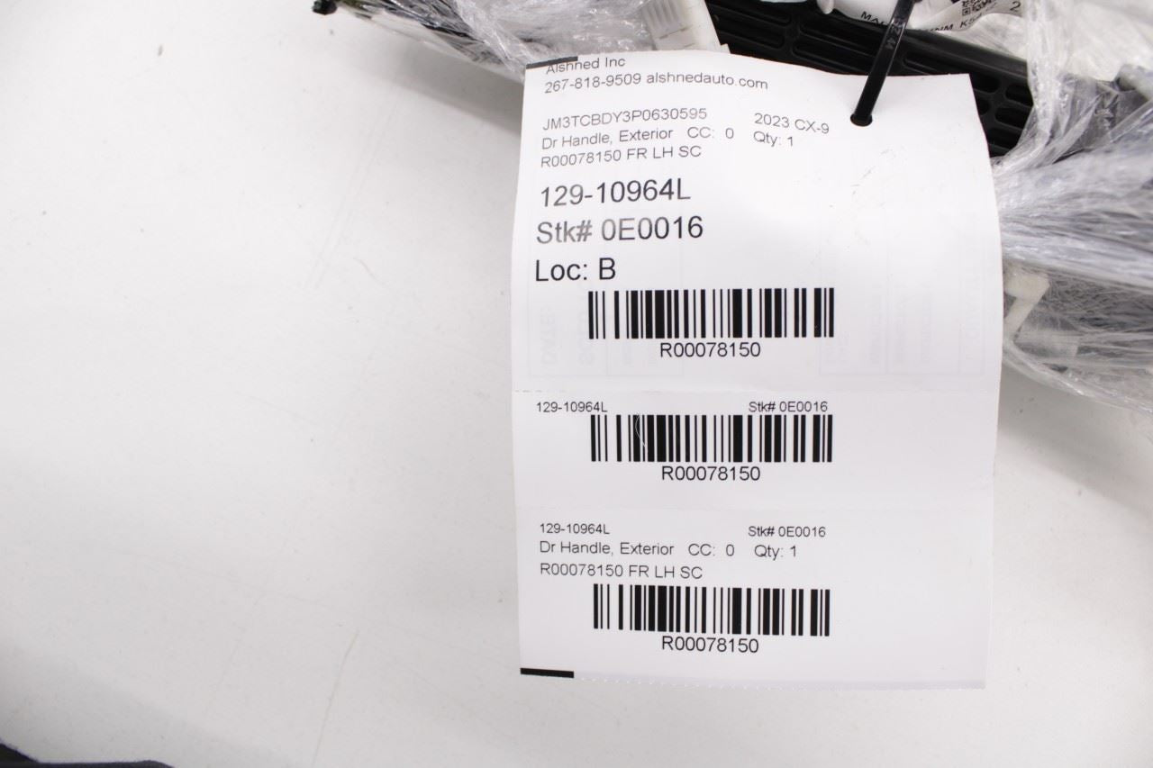 16-23 Mazda CX-9 Grand Touring 2.5L Front Driver Left Side Door Exterior Handle - Alshned Auto Parts