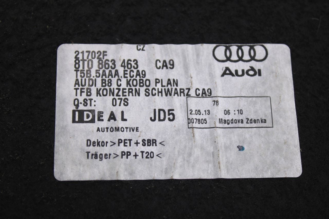 2010-2016 Audi S4 Premium Plus Rear Trunk Floor Cargo Cover Panel 8T0863463CA98