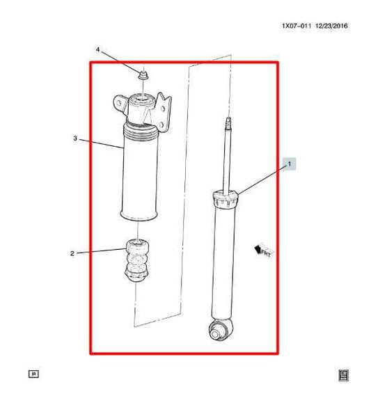18-24 Chevrolet Equinox LT AWD Rear Right Side Shock Strut Absorber 84361747 OEM - Alshned Auto Parts