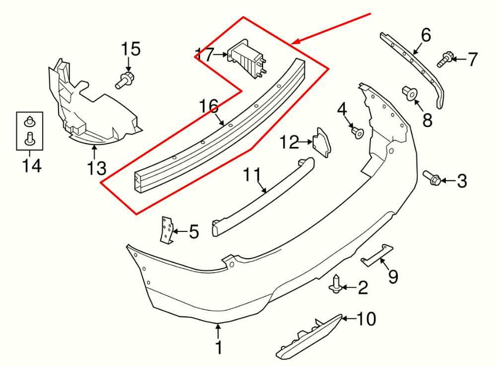 14-20 Nissan Rogue SV Rear Bumper Reinforcement Impact Bar w/ Stays 85032-4BC0A - Alshned Auto Parts