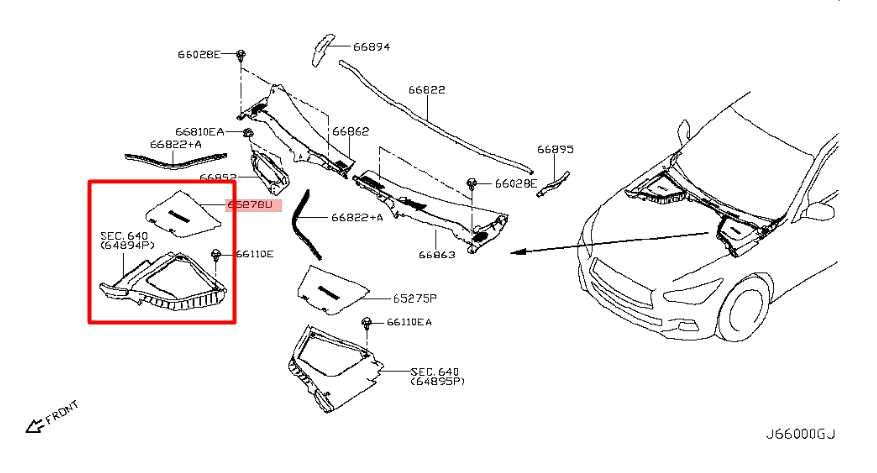2014-23 Infiniti Q50 Luxe Front RH Cowl Vent Brake Fluid Cover Panel 64894-4GF0A - Alshned Auto Parts