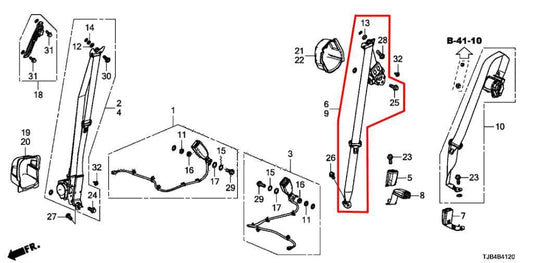 2019.21 Acura RDX SH-AWD 2.0L Rear Passenger RH Side 2nd Row Seat Belt Retractor - Alshned Auto Parts