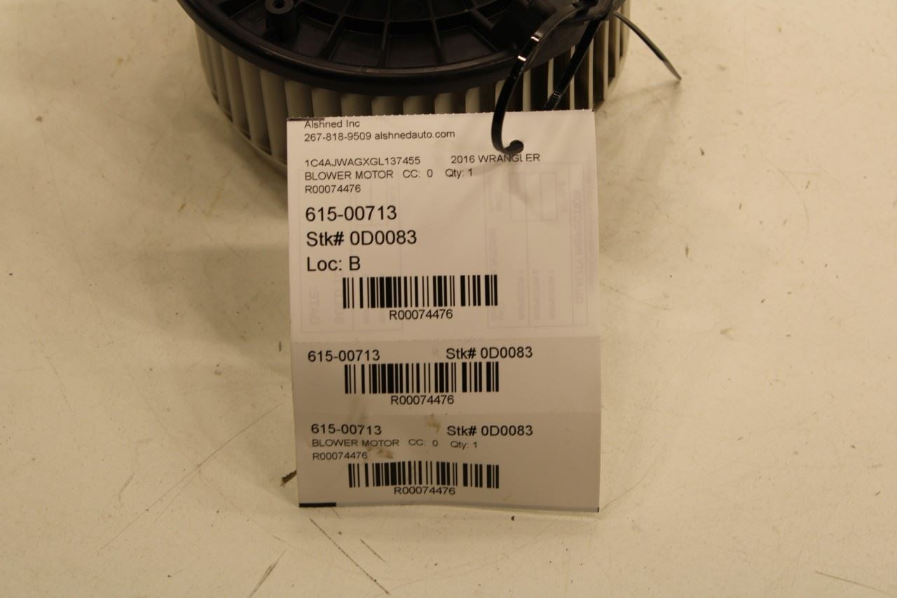 2014-2018 Jeep Wrangler Sport 2dr 3.6L HVAC AC Blower Fan Motor 68232369AA OEM - Alshned Auto Parts