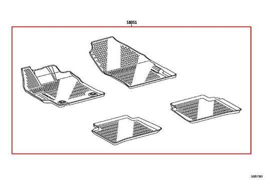 20-24 Toyota Corolla LE Front Rear RH and LH Side All-Weather Rubber Floor Mats - Alshned Auto Parts