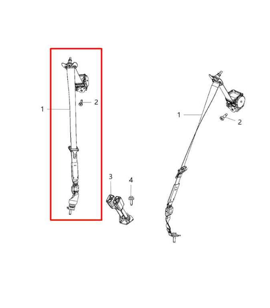 2014-18 Dodge Durango SXT Rear Right Side 3rd Row Seat Belt Retractor 5ME44DX9AC - Alshned Auto Parts