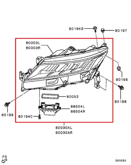 2020-25 Mitsubishi Outlander Sport SE Front Right Side LED Headlight Lamp *ReaD* - Alshned Auto Parts