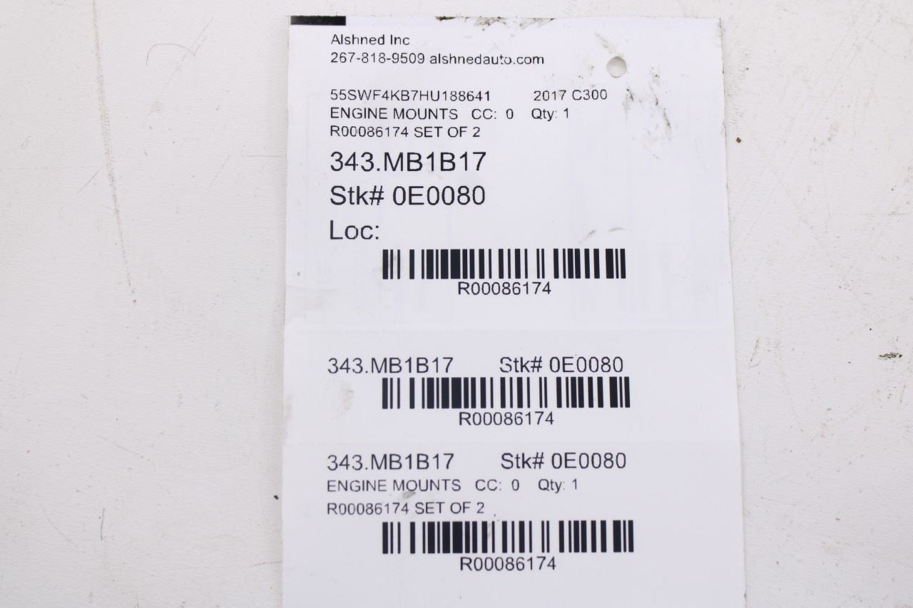 2015-18 Mercedes-Benz C300 4Matic 2.0L AWD Front LH and RH Engine Support Mount - Alshned Auto Parts