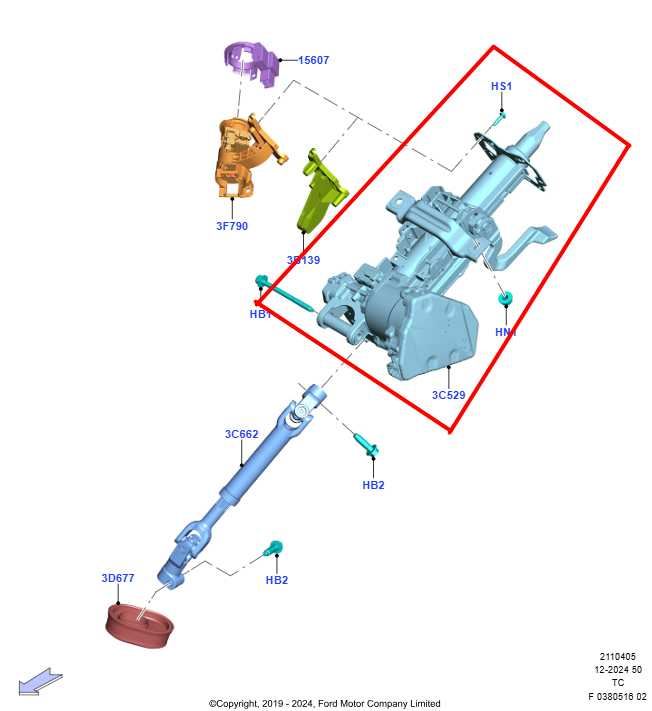2020-2022 Ford Escape SEL 2.0L AWD Steering Column Assembly LX6C-3D077-EG OEM1