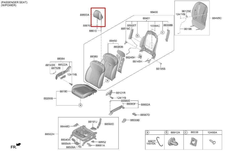20-22 Hyundai Palisade Limited 3.8L Front Right and Left Side Seat Headrest Set1