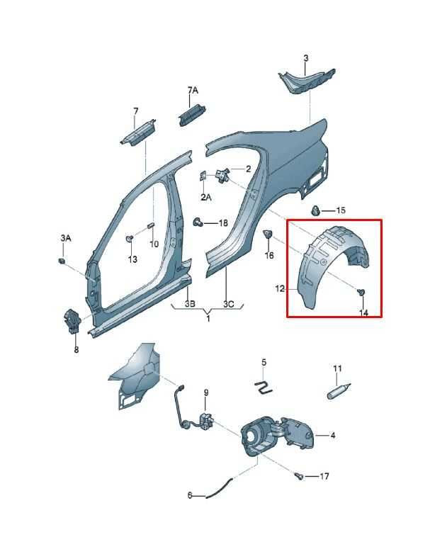 2011-2018 Volkswagen Jetta Sport Rear Left Side Wheelhouse Liner Splash Shield1