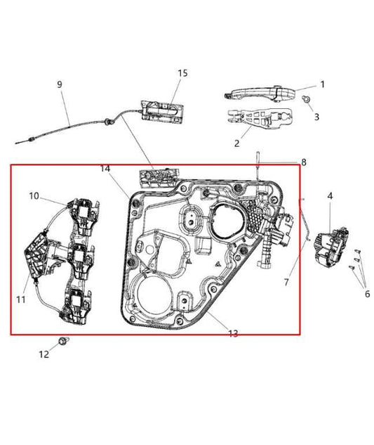 11-22 Jeep Grand Cherokee Overland Rear RH Door Window Regulator w Carrier *ReaD - Alshned Auto Parts