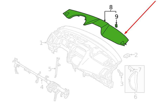 2011-2025 Mitsubishi Outlander Sport SE Dash Instrument Panel Upper Cover Panel - Alshned Auto Parts
