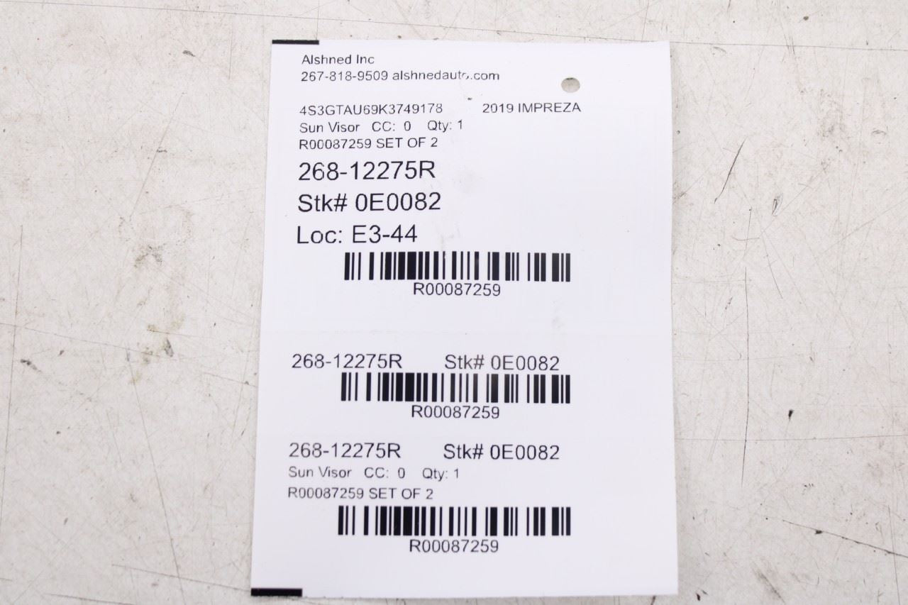 17-23 Subaru Impreza Limited Front RH and LH Sun Visor Set w/ Illuminated Mirror13