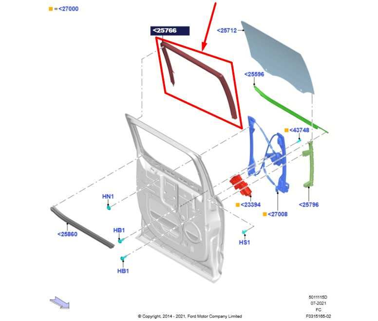 15-25 Ford F150 Crew Cab Rear Right Door Window Run Channel FL34-1625766-AX OEM - Alshned Auto Parts
