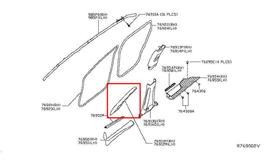 14-20 Infiniti QX60 Pure Front Passenger RH Side Windshield A-Pillar Trim Cover - Alshned Auto Parts