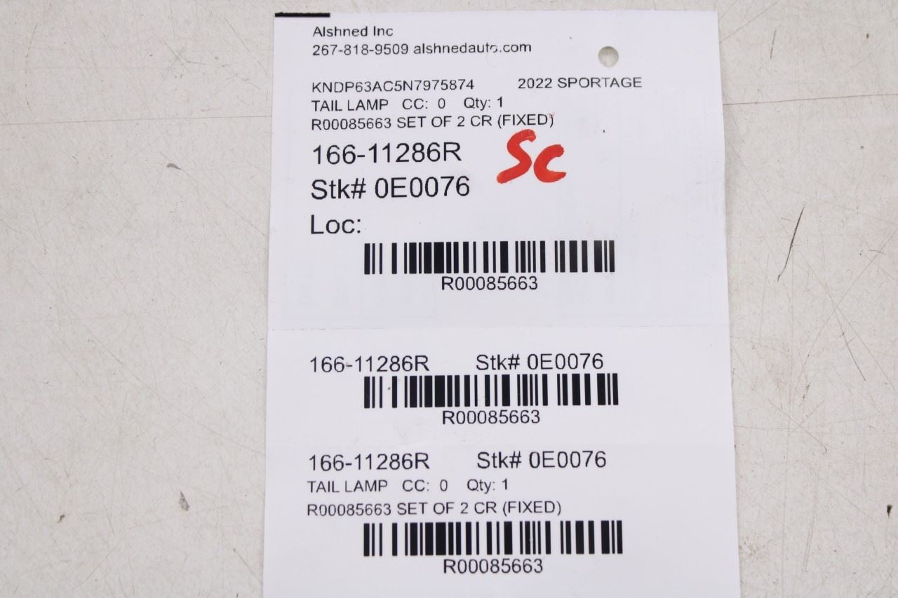 2020-2022 KIA Sportage Nightfall Rear Right and Left Side Tail Light Lamp *ReaD* - Alshned Auto Parts