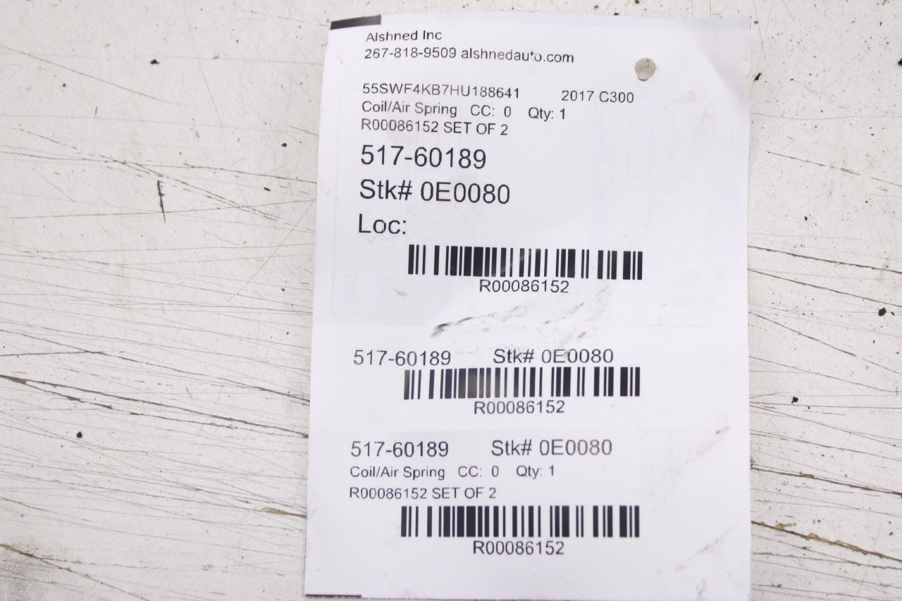 15-23 Mercedes-Benz C300 4Matic Rear Right and Left Driver Side Coil Spring Set - Alshned Auto Parts