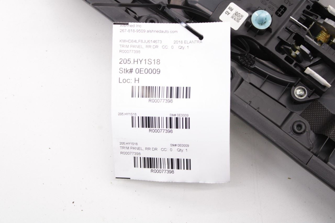 2016-18 Hyundai Elantra Value Edition Rear Right Door Trim Panel 83306-F2040-UTH - Alshned Auto Parts